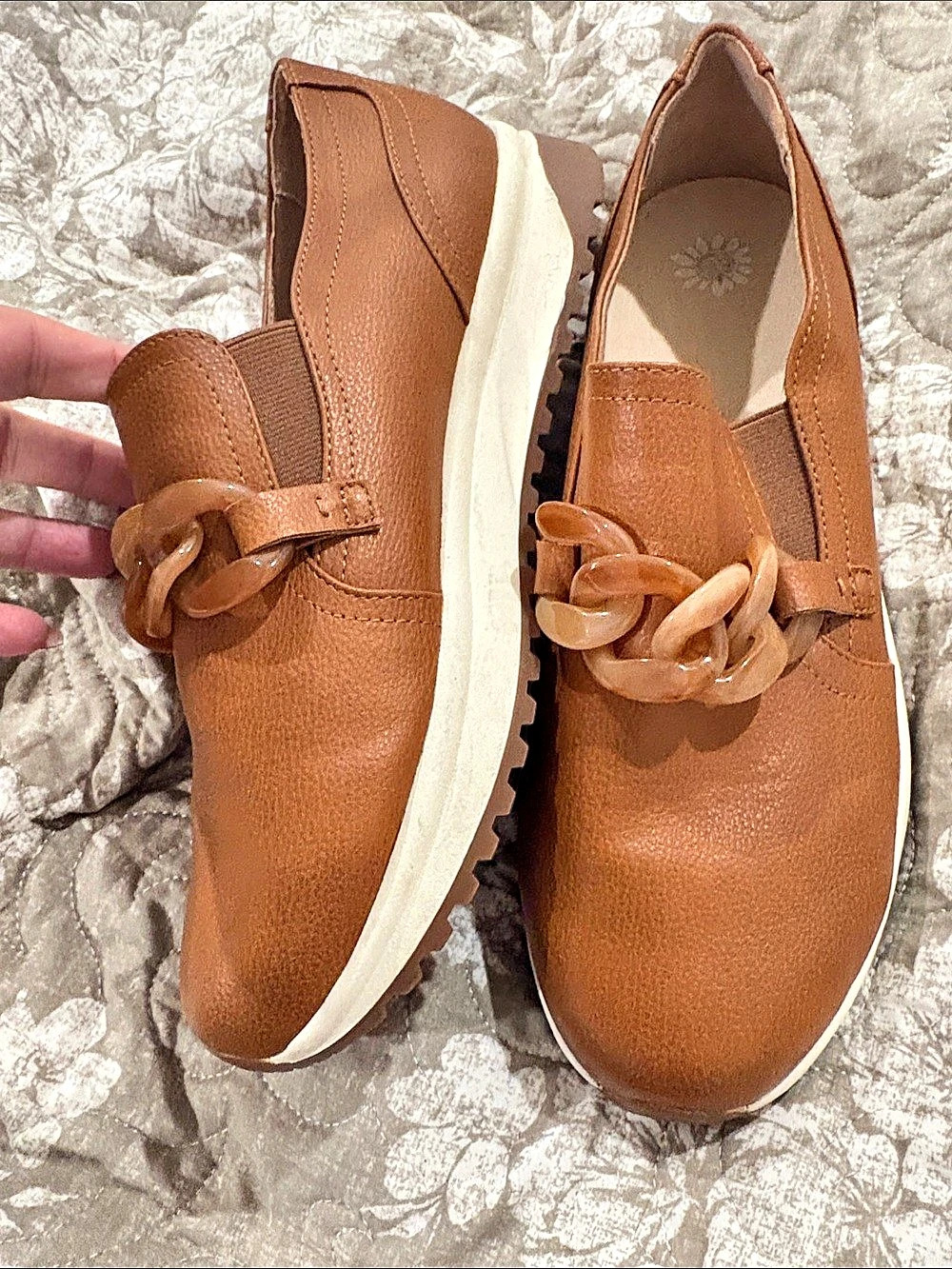 Yellow box Chain Sneakers Brown & Cream US 10 Like New